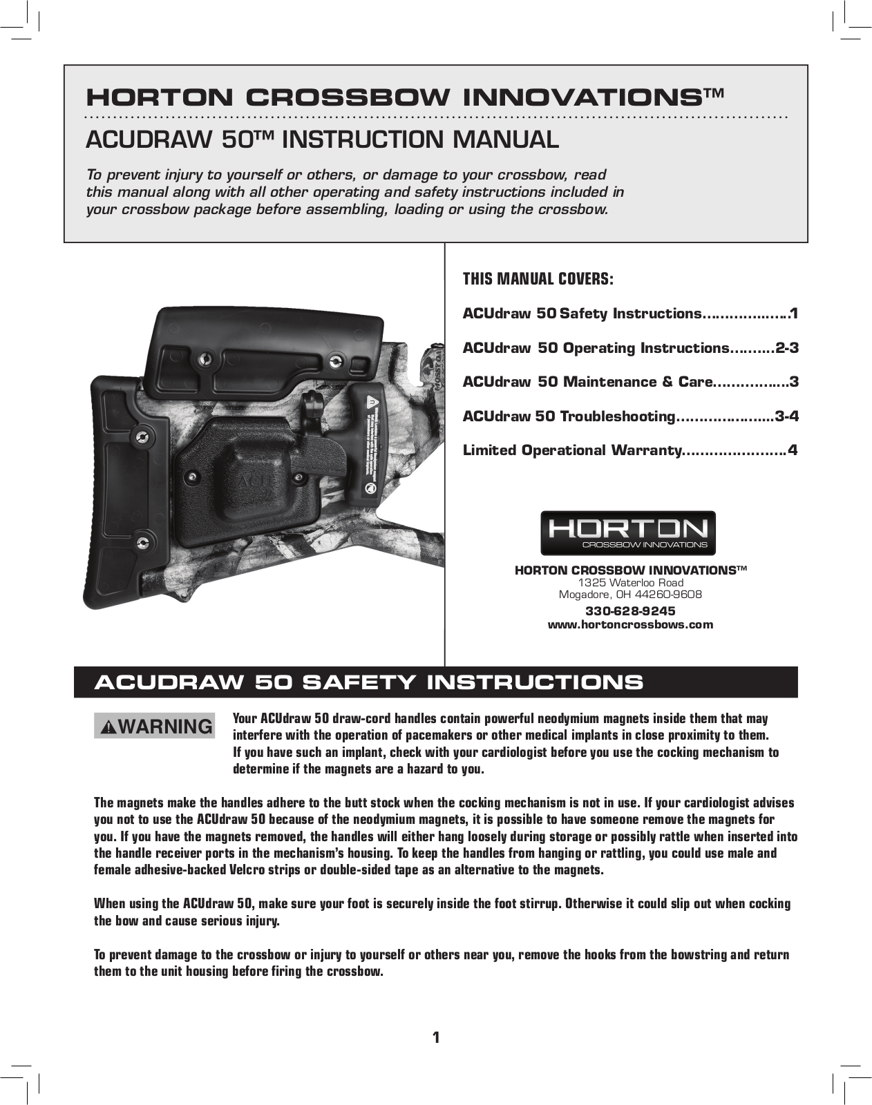 Horton ACUDraw 50 User Manual