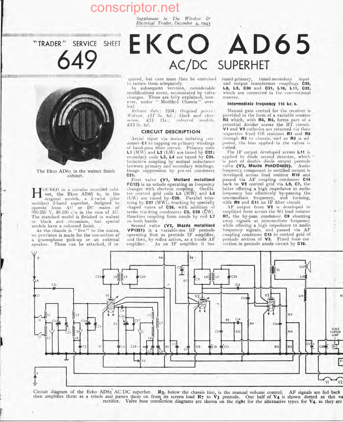 EKCO AD65 Service manual