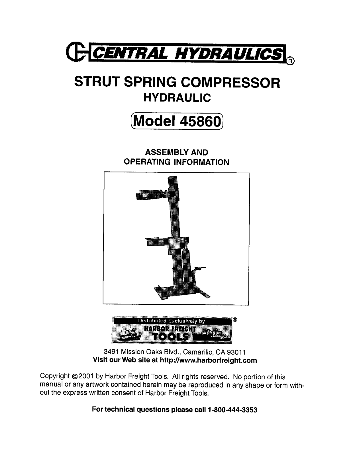 Harbor Freight Tools 45860 User Manual