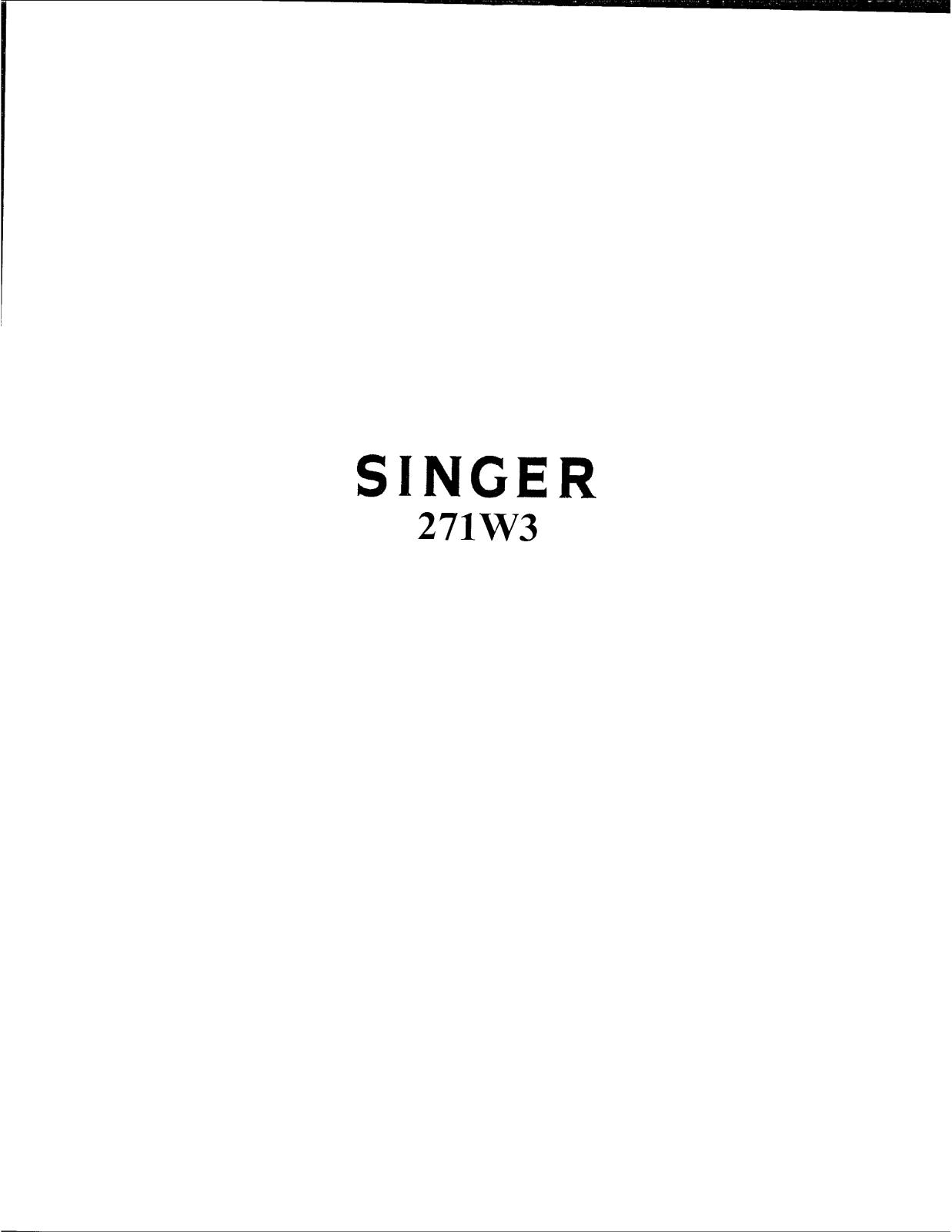 SINGER 271W3 Parts List