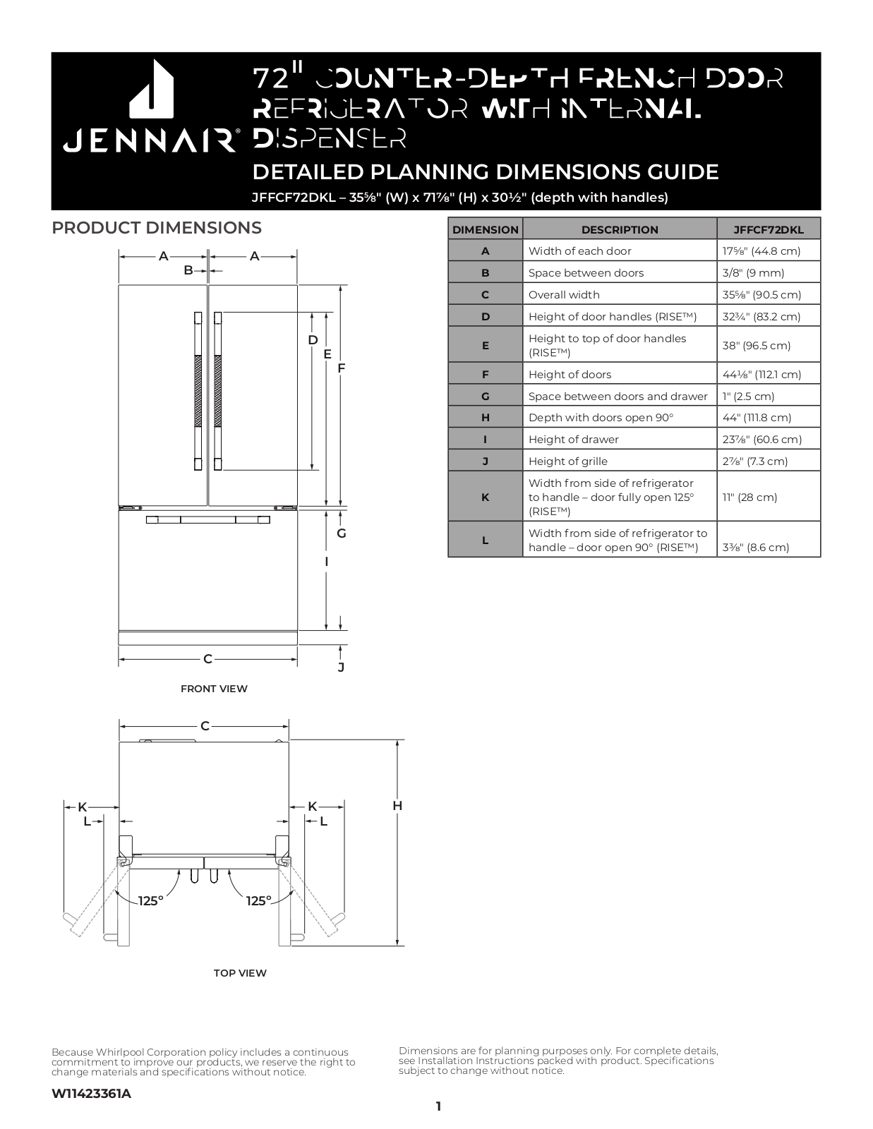 Jenn-Air JFFCF72DKL User Manual