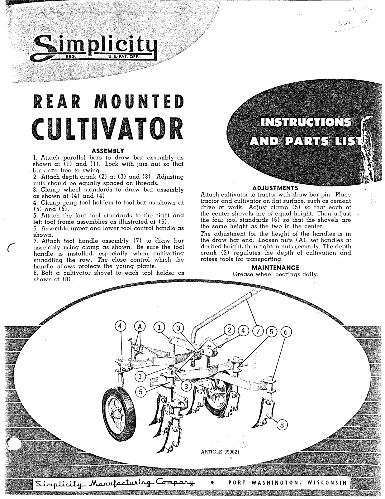 Simplicity 990021 User Manual