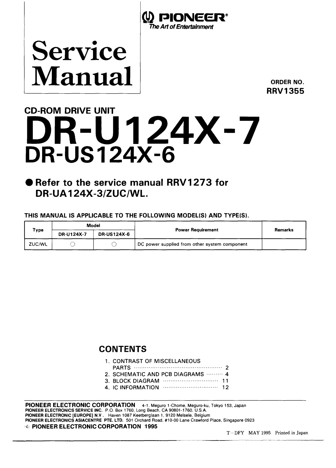 Pioneer DRU-124-X-7, DRUS-124-X-6 Service manual