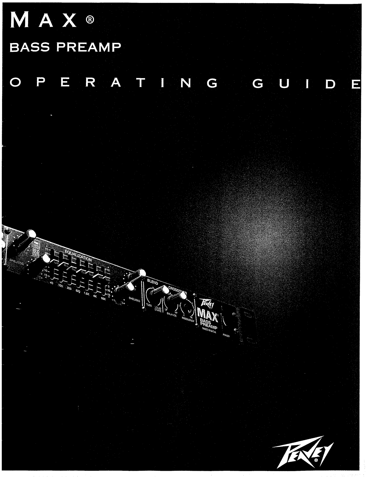 Peavey MAX BASS PREAMP Operating guide