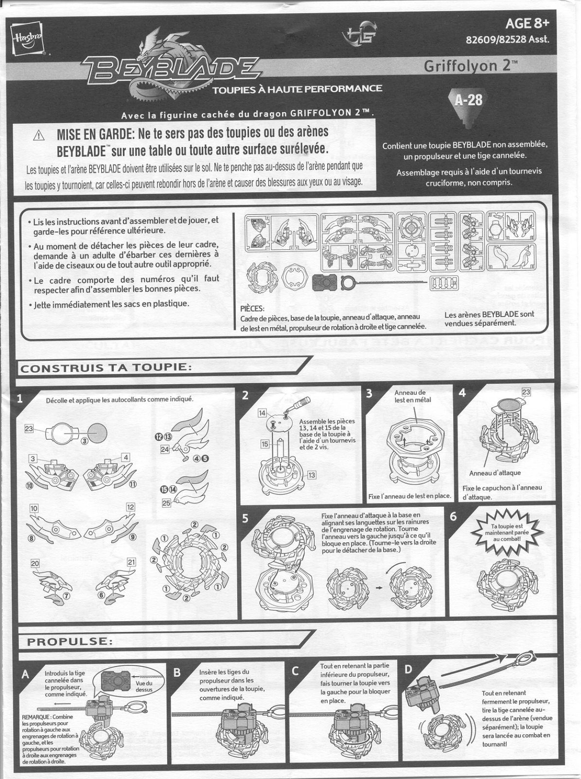 HASBRO Beyblade Tops Griffolyon 2 User Manual