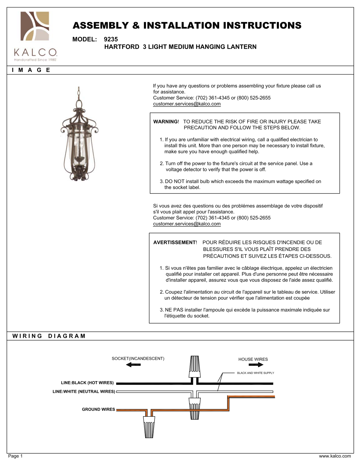 Kalco 9235AC Assembly Guide - ManualMachine.com