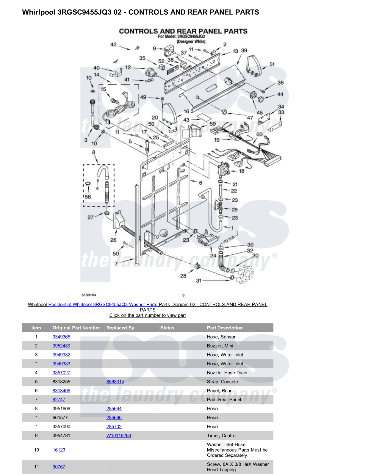 Whirlpool 3RGSC9455JQ3 Parts Diagram