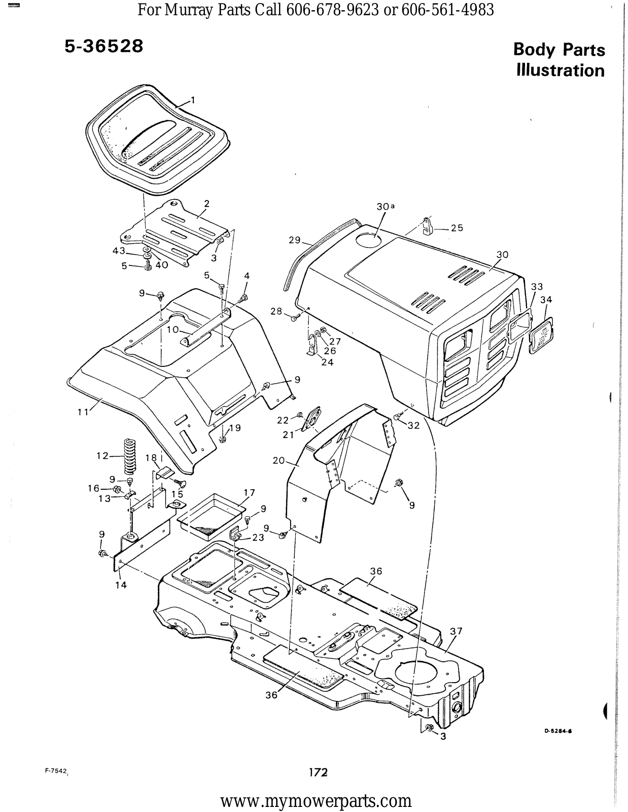 Murray 85-36528 Parts List