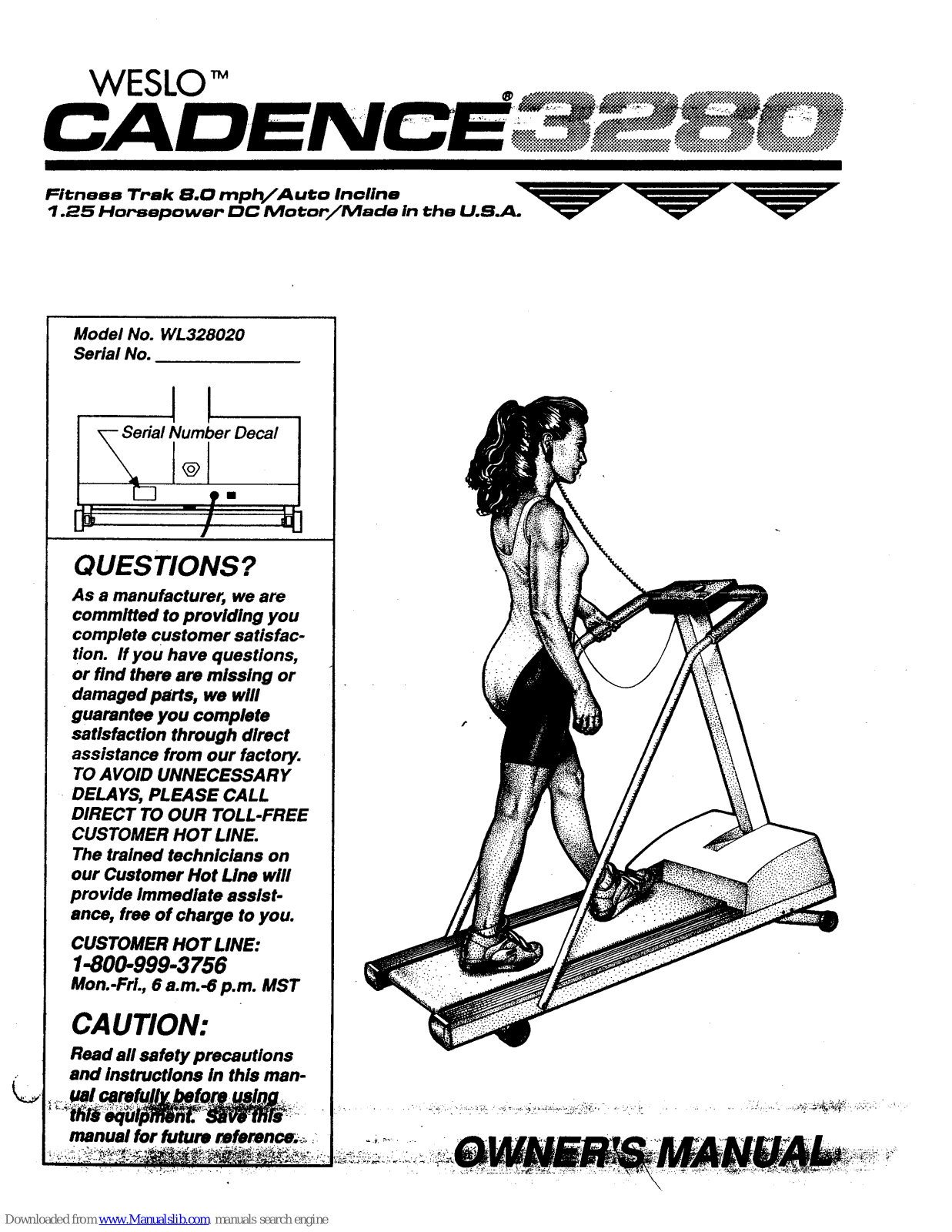 Weslo Cadence 3280 User Manual