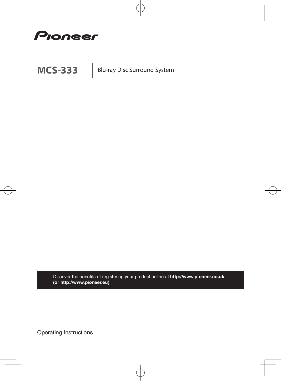 Pioneer MCS-333 User Manual