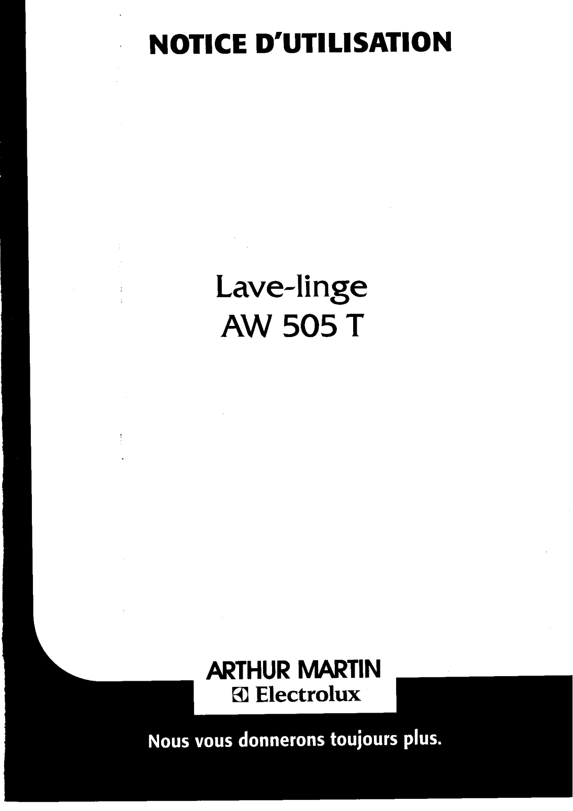 Arthur martin AW505T User Manual