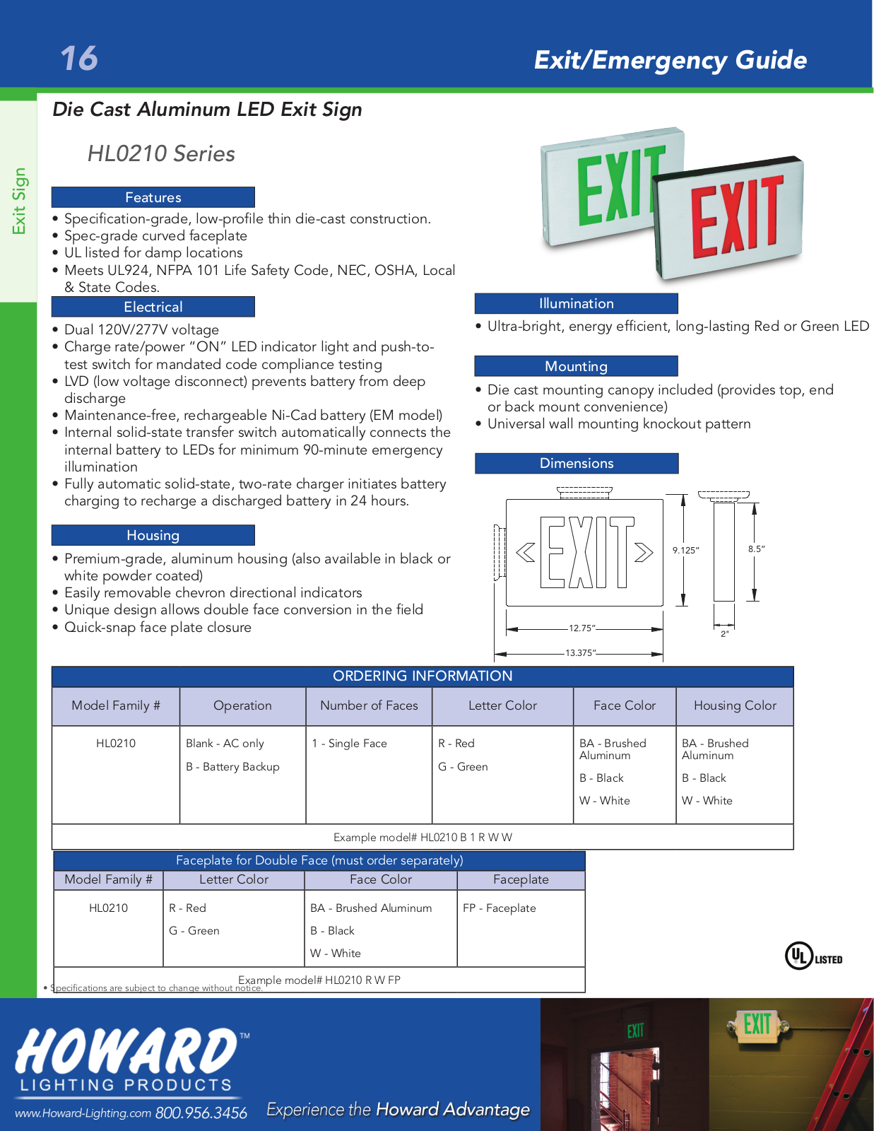 Howard Industries HL0210 Series Catalog Page