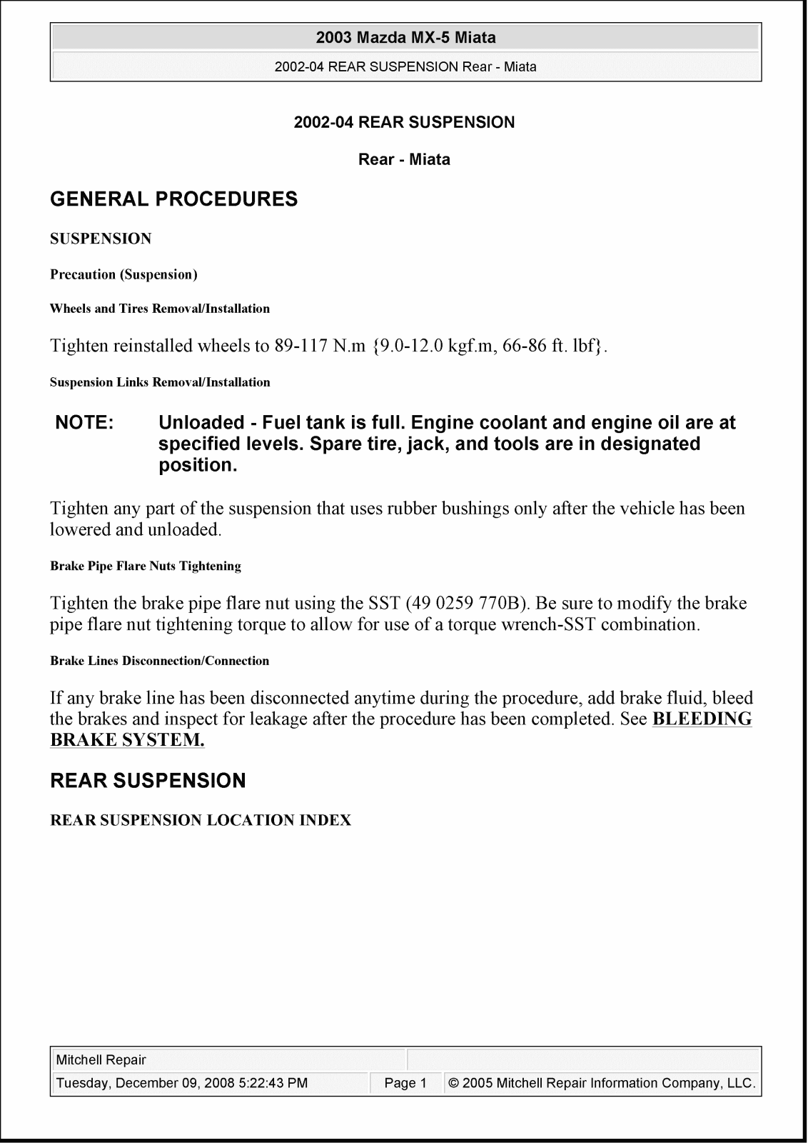 Mazda MX-5 Miata 2002 2004 User Manual