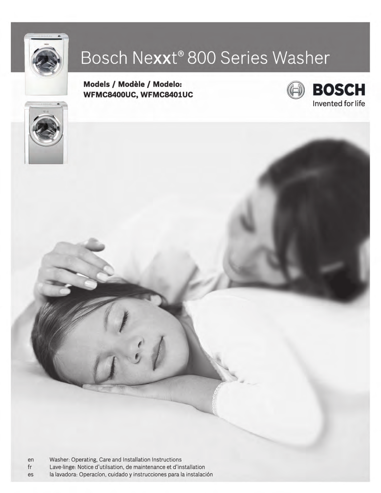 Bosch WFMC8401UC/14, WFMC8401UC/10, WFMC8401UC/09, WFMC8400UC/14, WFMC8400UC/13 Owner’s Manual