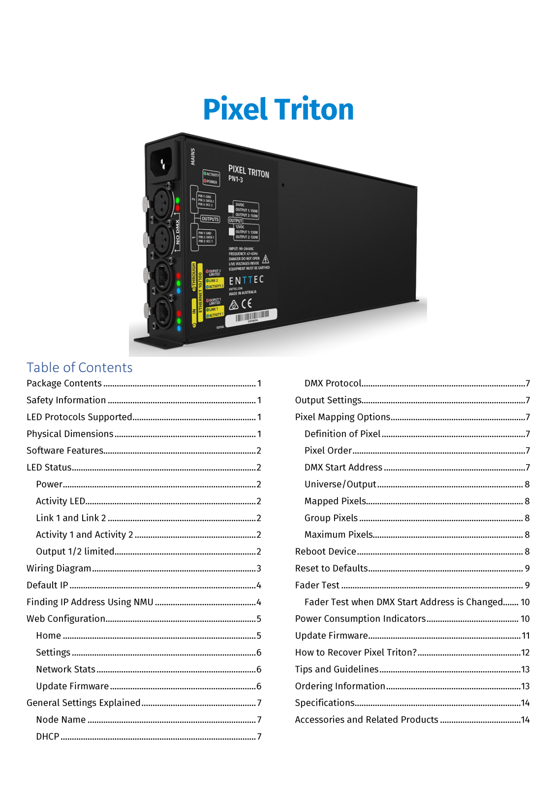 Enttec 75020-12 Users Manual