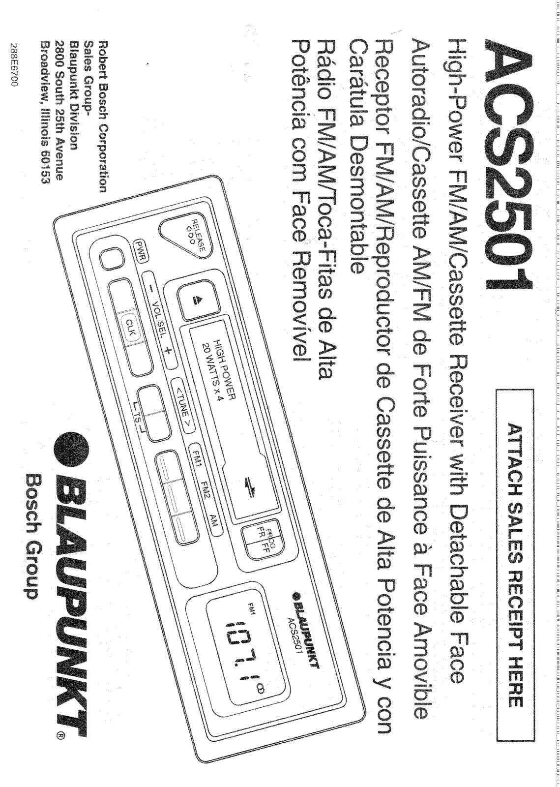 Blaupunkt ACS2501 User Manual