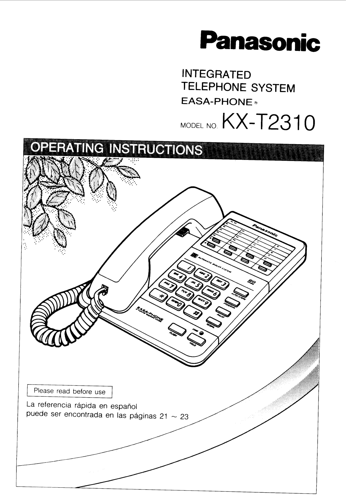 Panasonic kx-t2310 Operation Manual