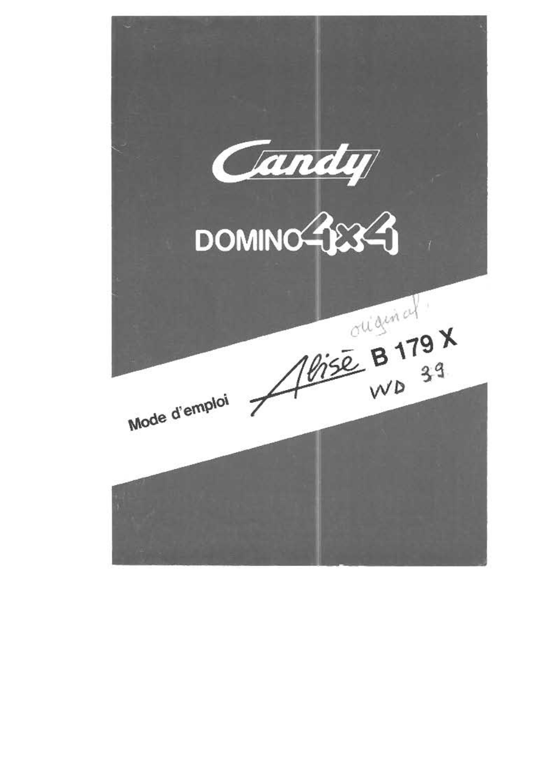 CANDY ALISE B 179 X User Manual