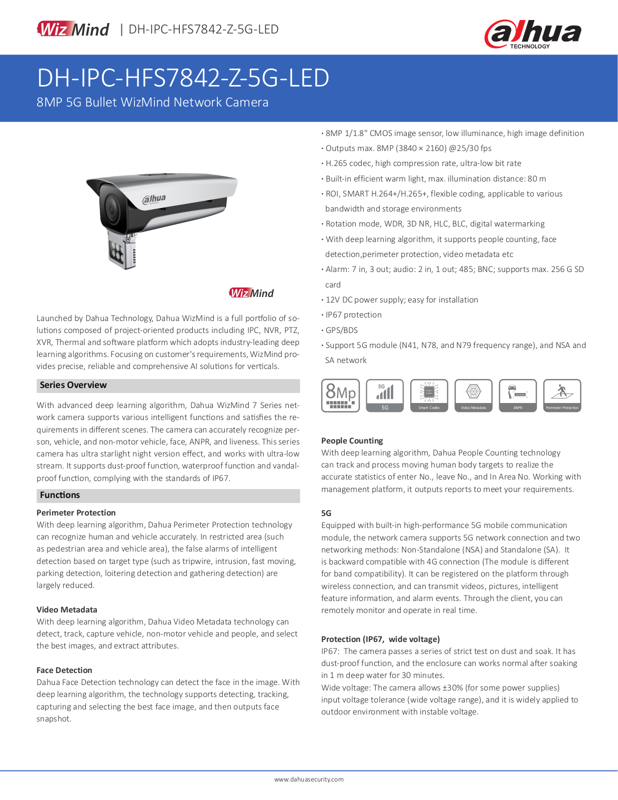 Dahua DH-IPC-HFS7842-Z-5G-LED User Manual