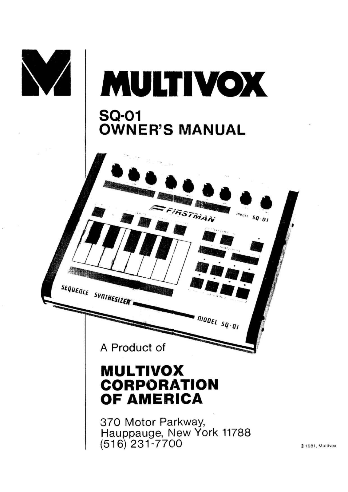 Multivox SQ-01 owners Manual