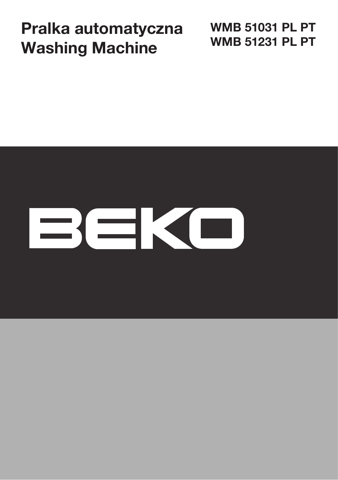 Beko WMB 51231 PL PT, WMB 51031 PL PT Operating Instructions