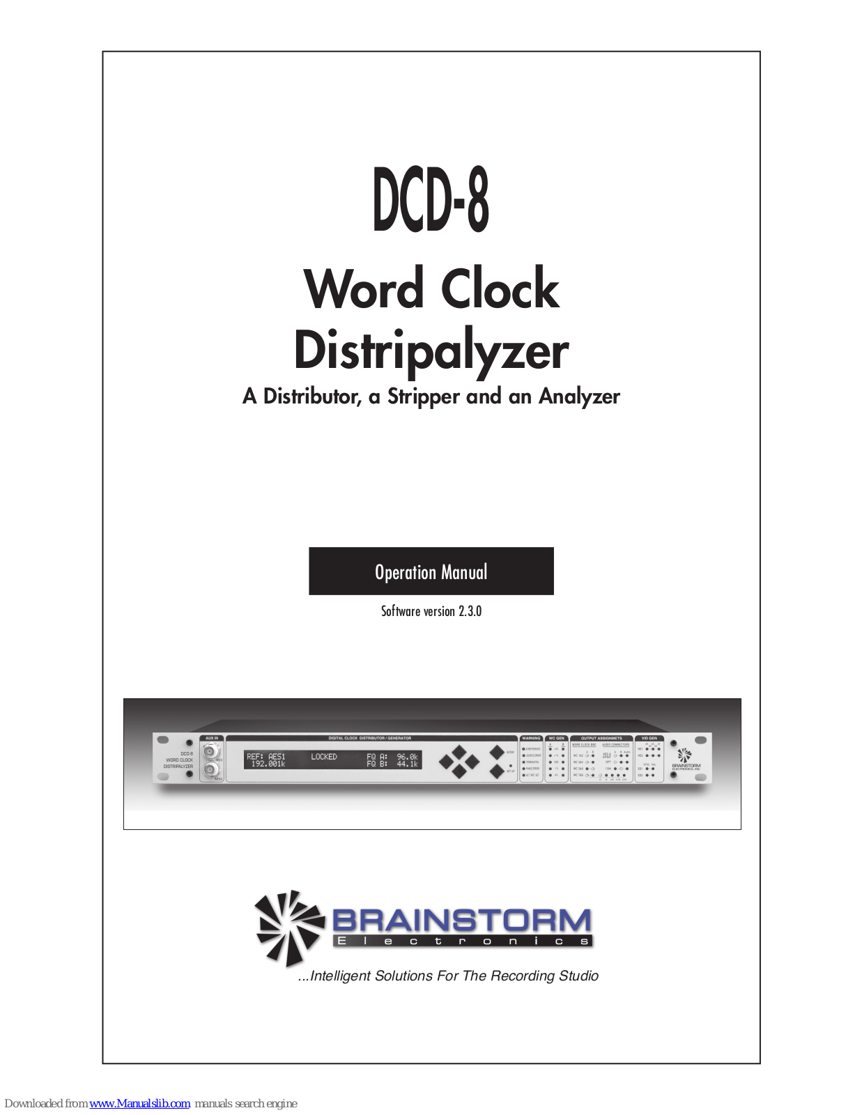 Brainstorm DCD-8 Operation Manual - ManualMachine.com