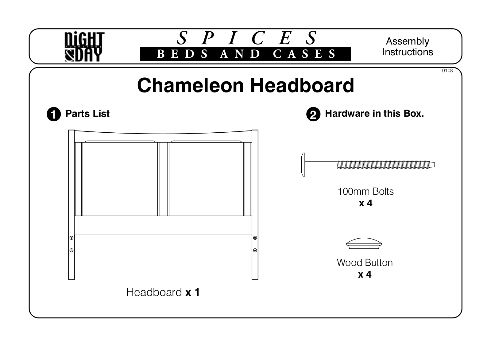 Night & Day Chameleon Bed Assembly Instruction