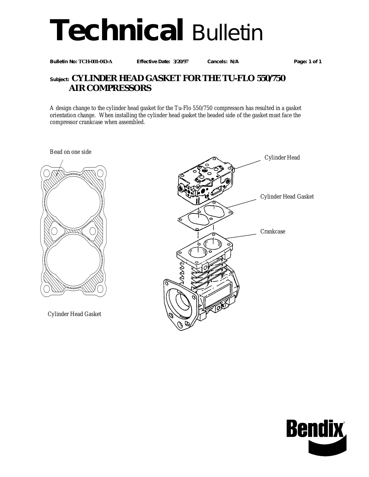 BENDIX TCH-001-043 User Manual