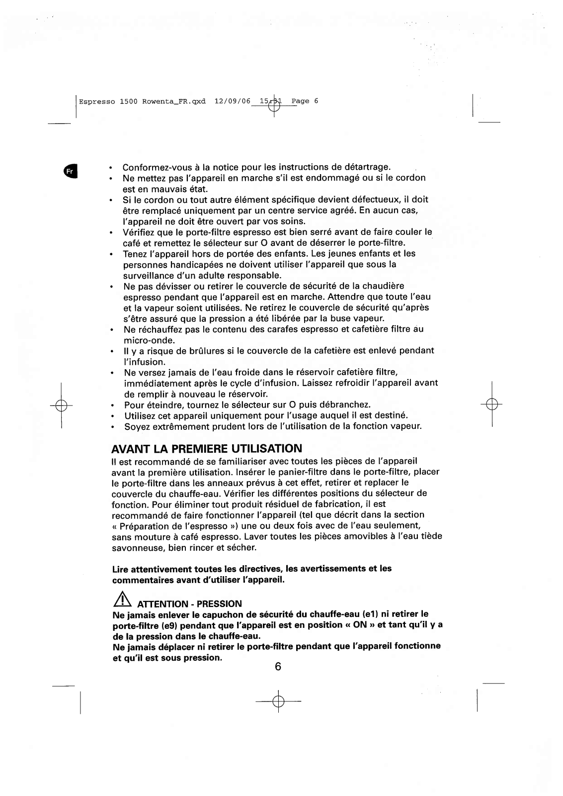 SEB EX1500 User Manual