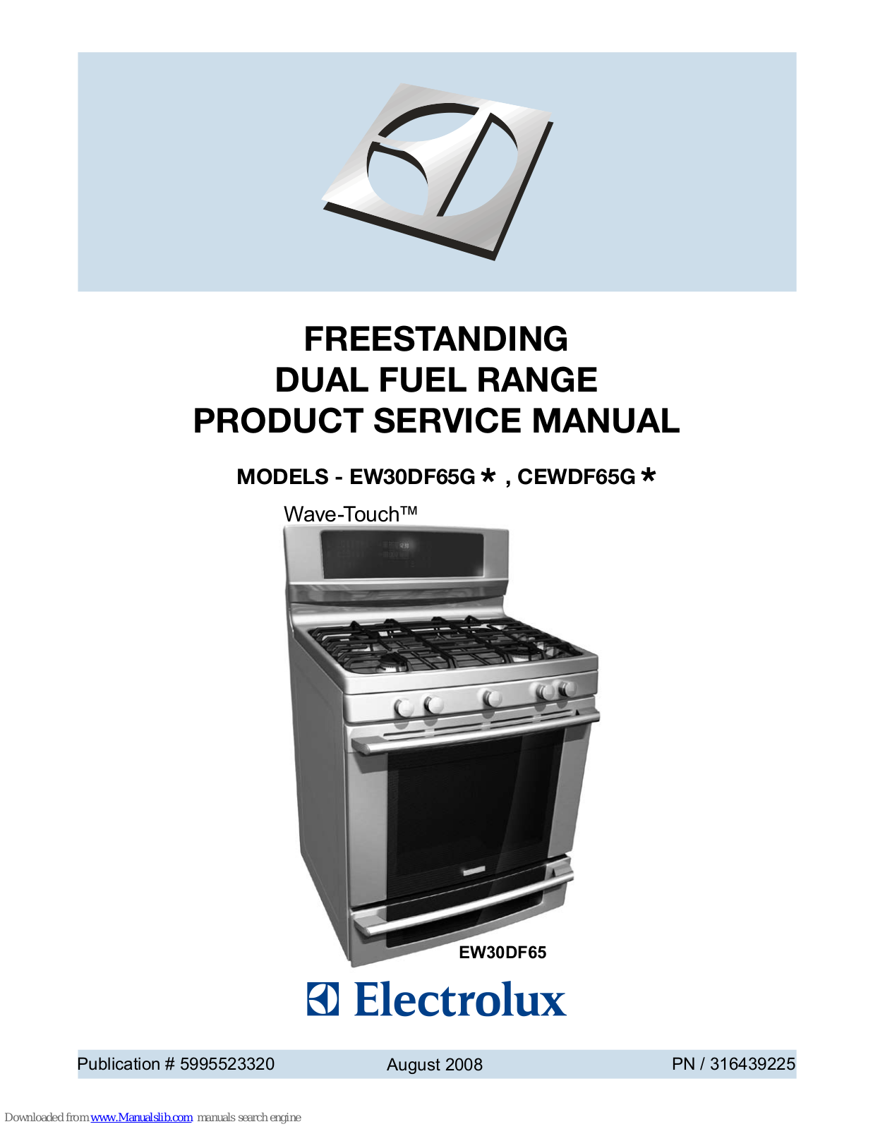 Electrolux EW30DF65GB, EW30DF65GW, EW30DF65GS, EW3L65DFGW, EW3L65DFGB Service Manual