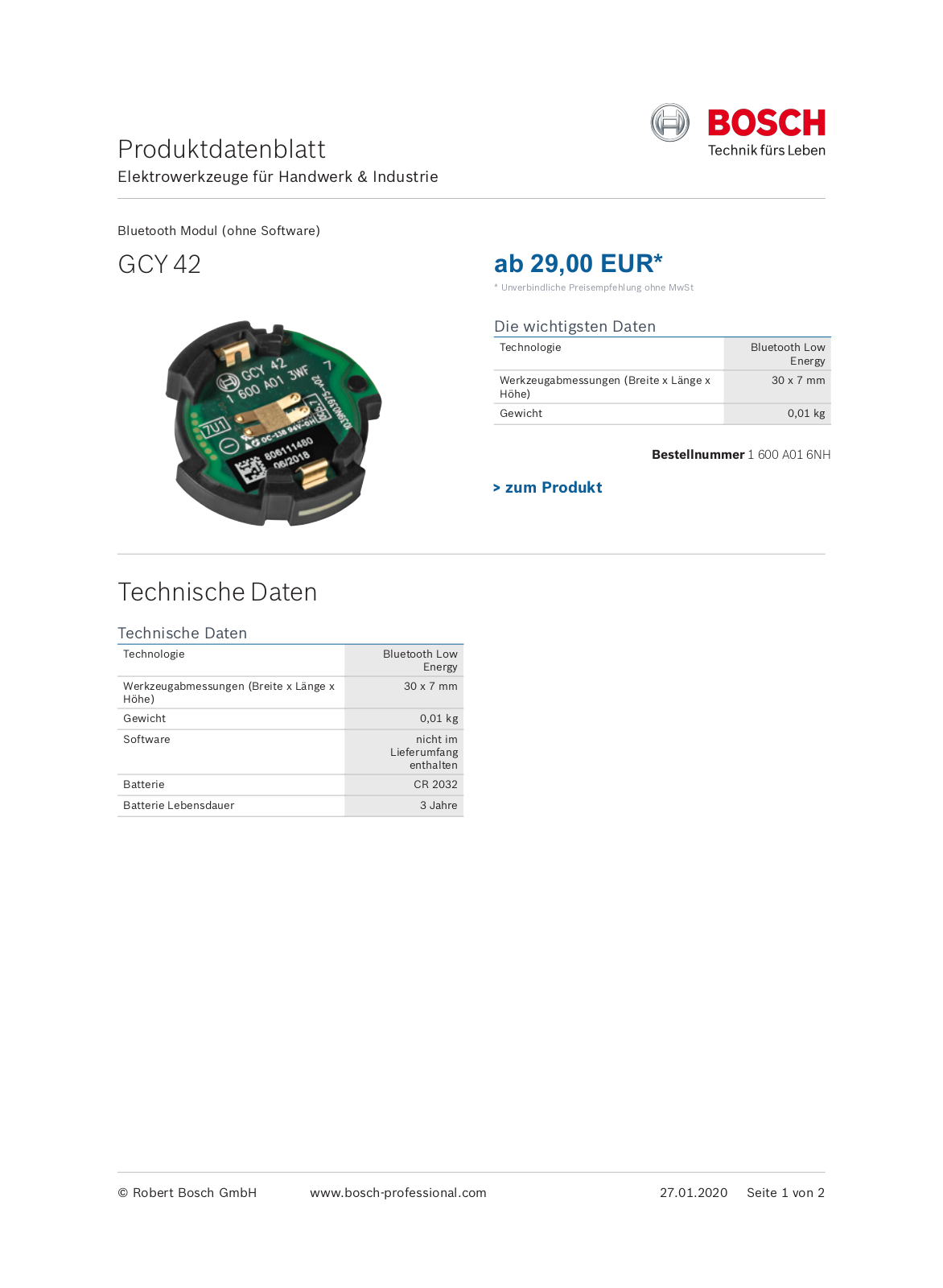 Bosch GCY 42 User Manual