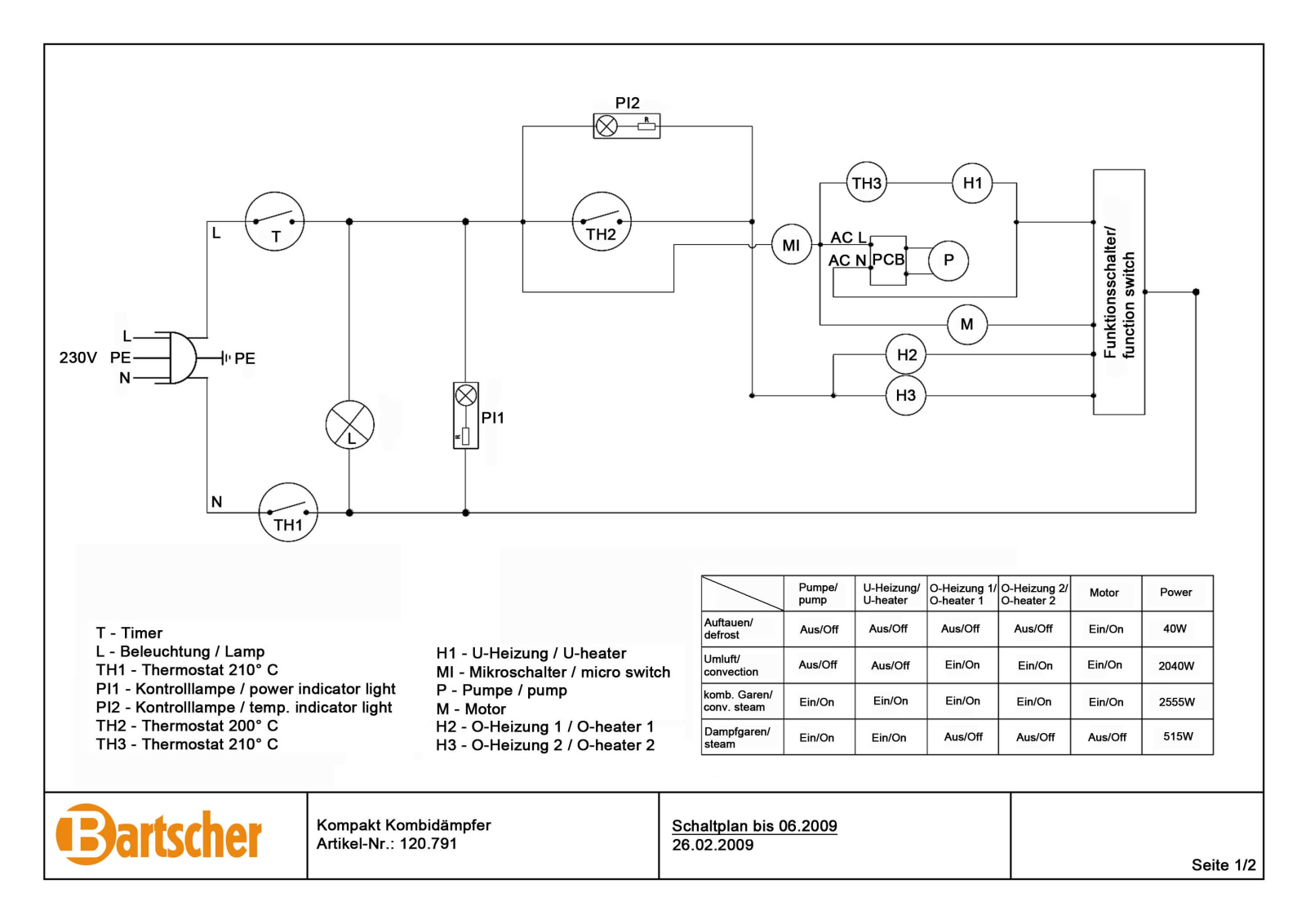 Bartscher 120791 Drawing