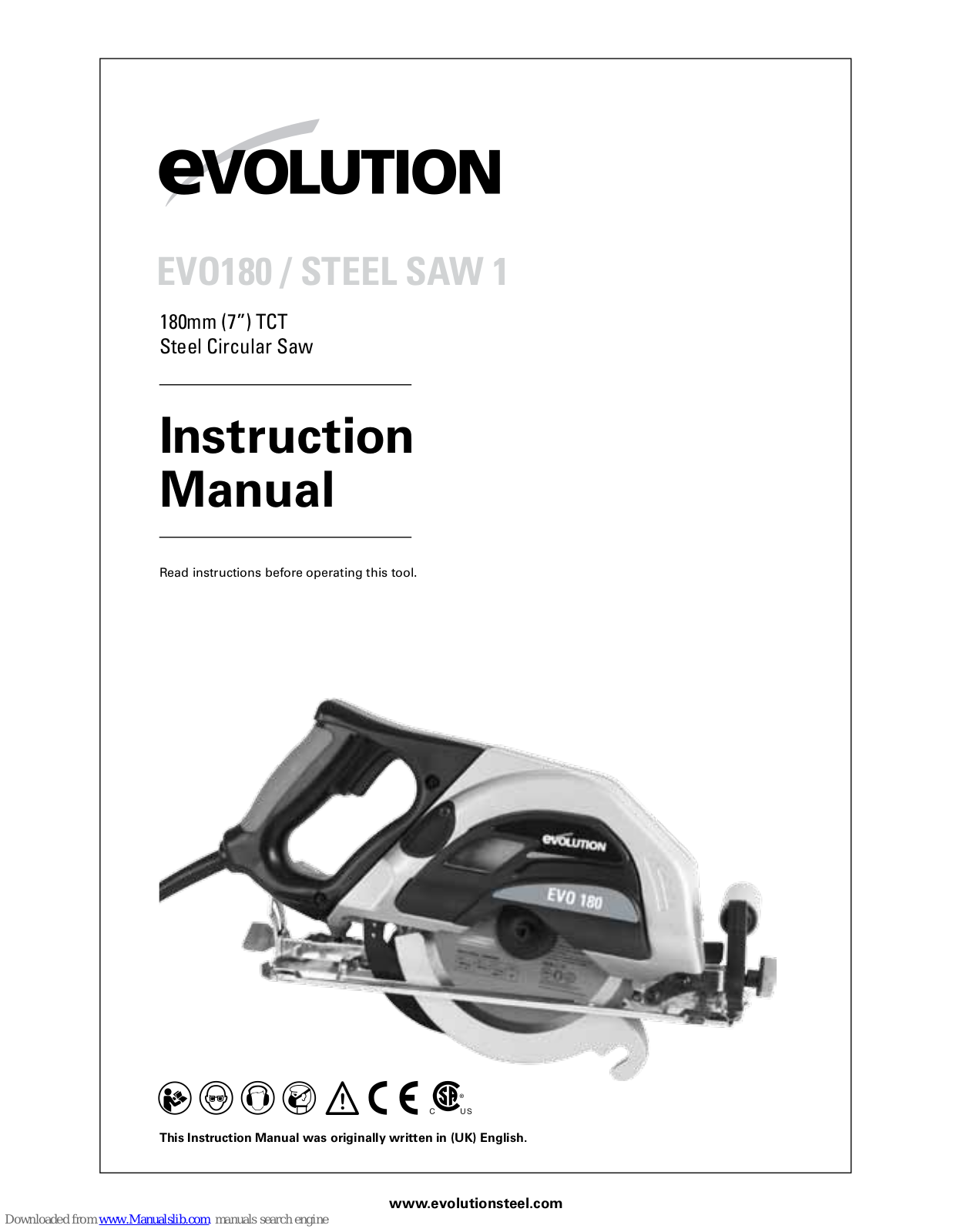 Evolution EVO180 Instruction Manual