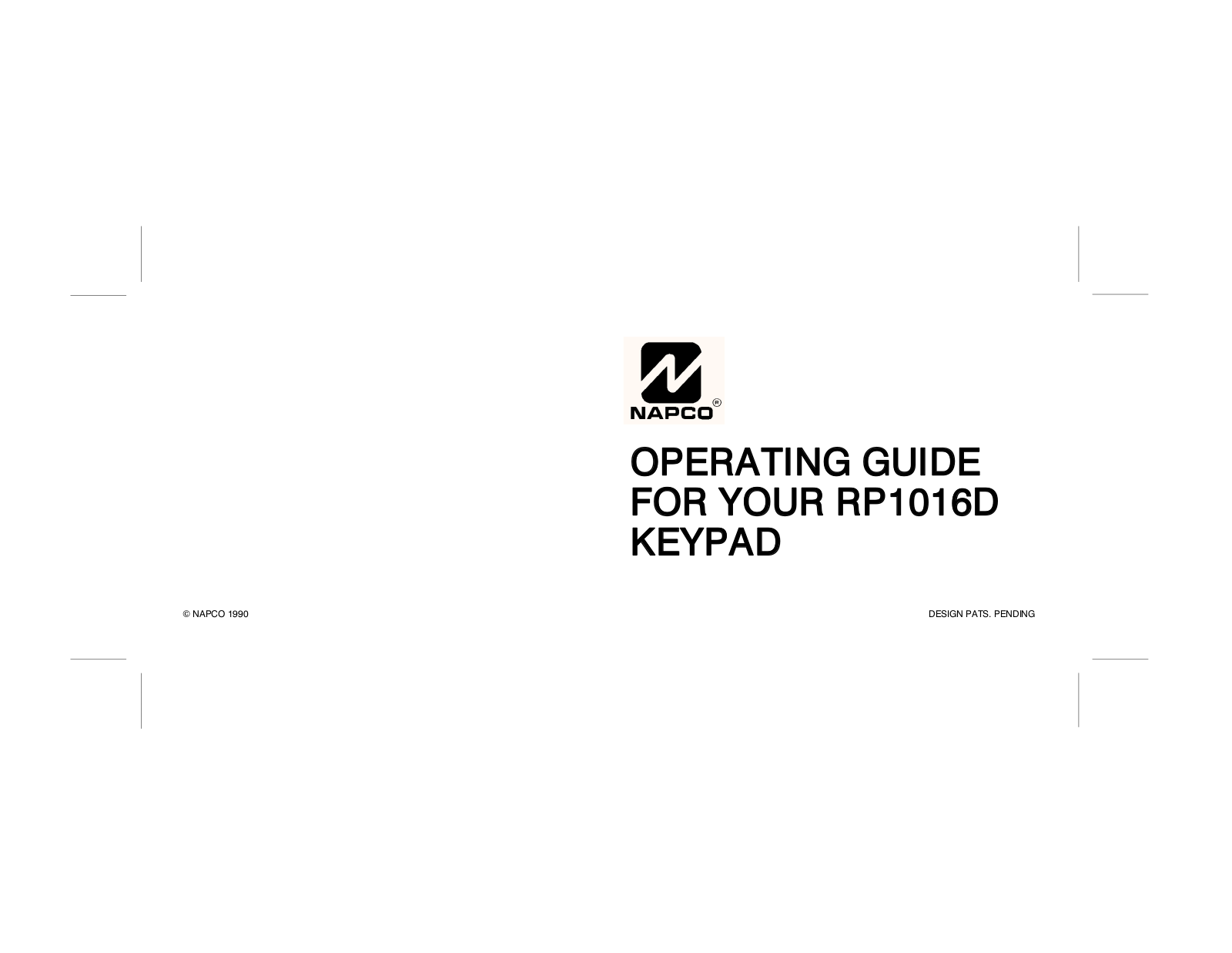 Napco MAGNUM ALERT RP1016D operating Manual