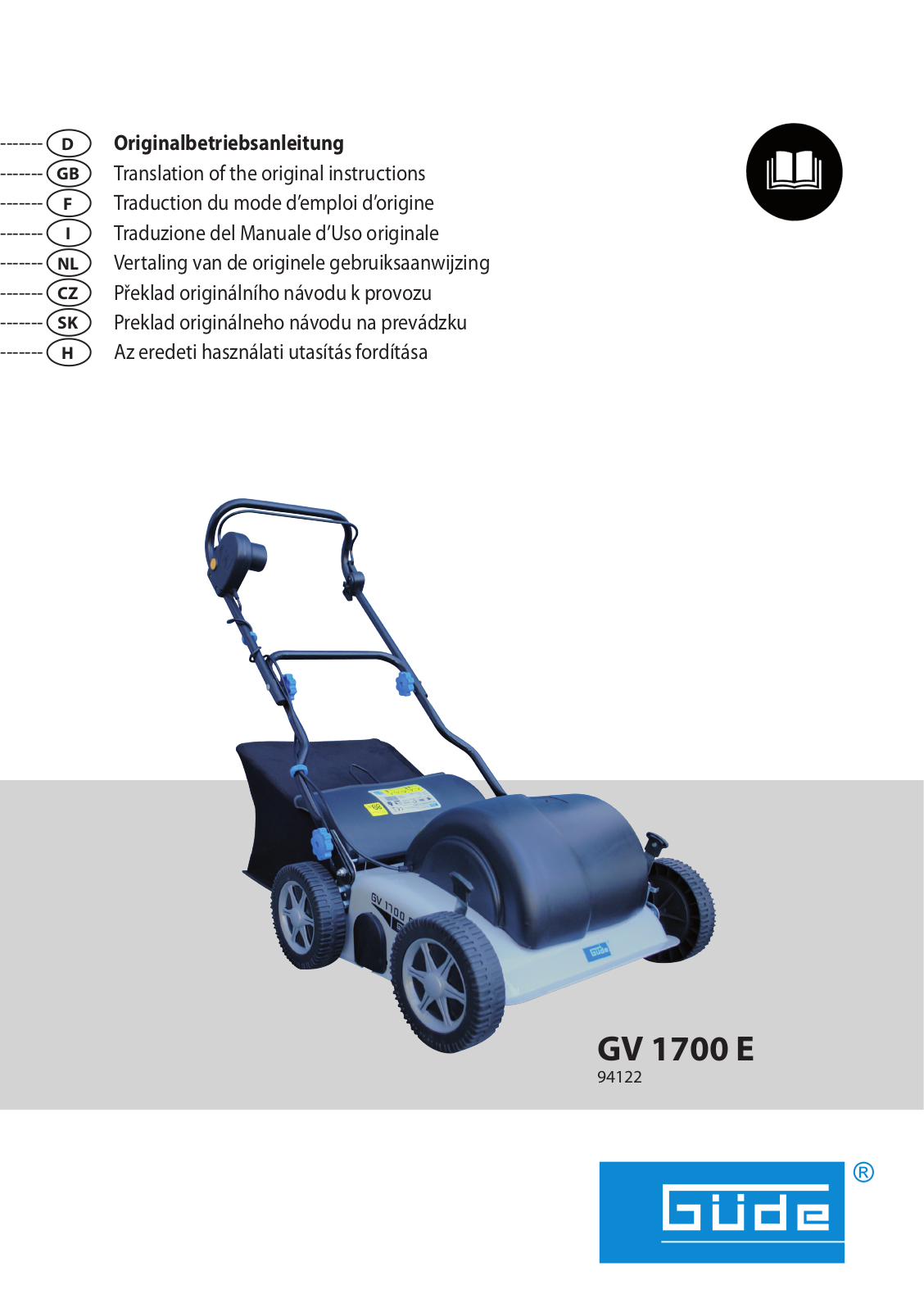 Güde GV 1700 E User Manual