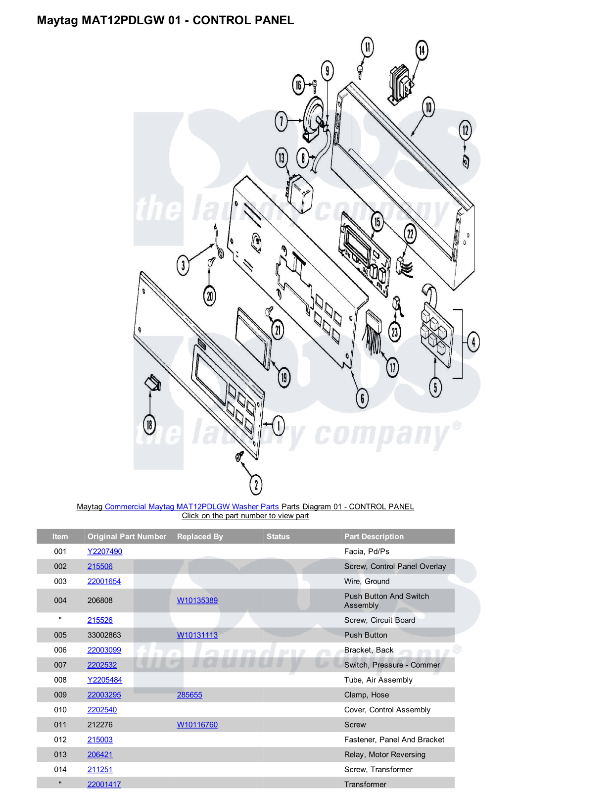 Maytag MAT12PDLGW Parts Diagram