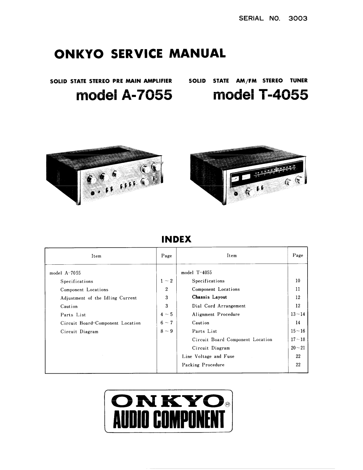 Onkyo T-7055 Service manual