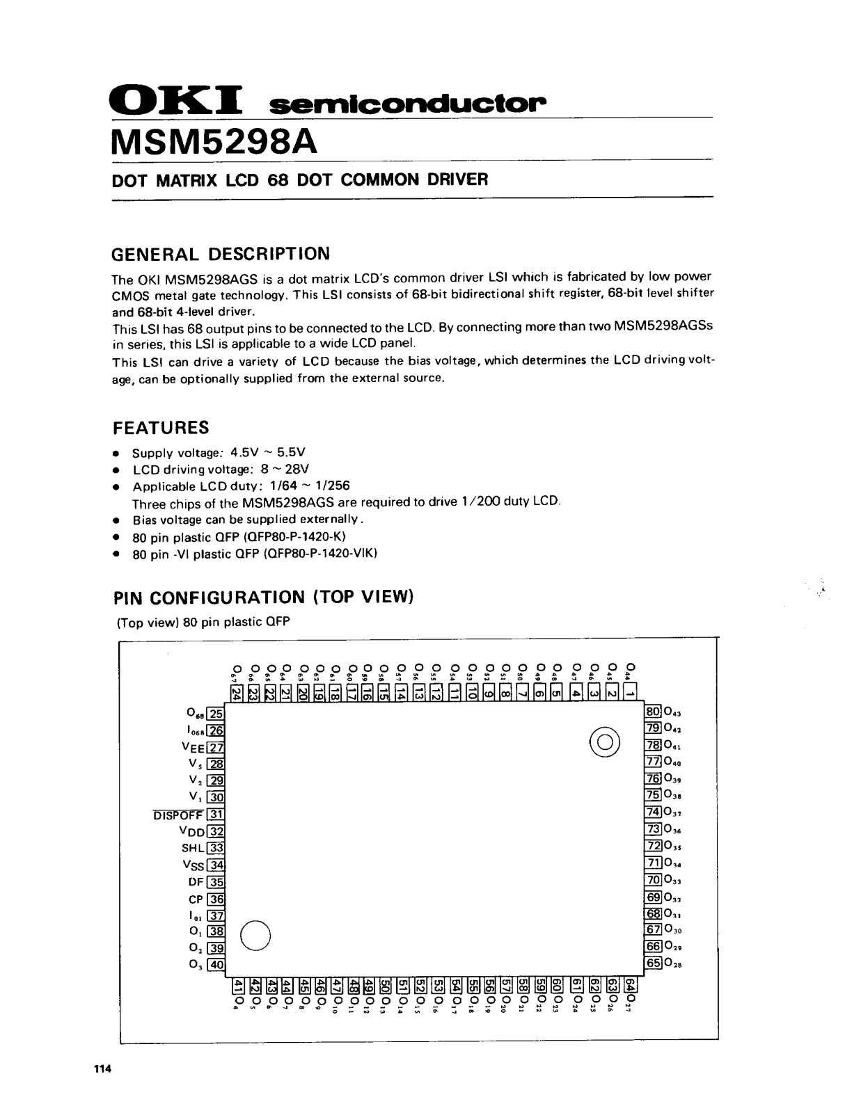 OKI MSM5298A Datasheet