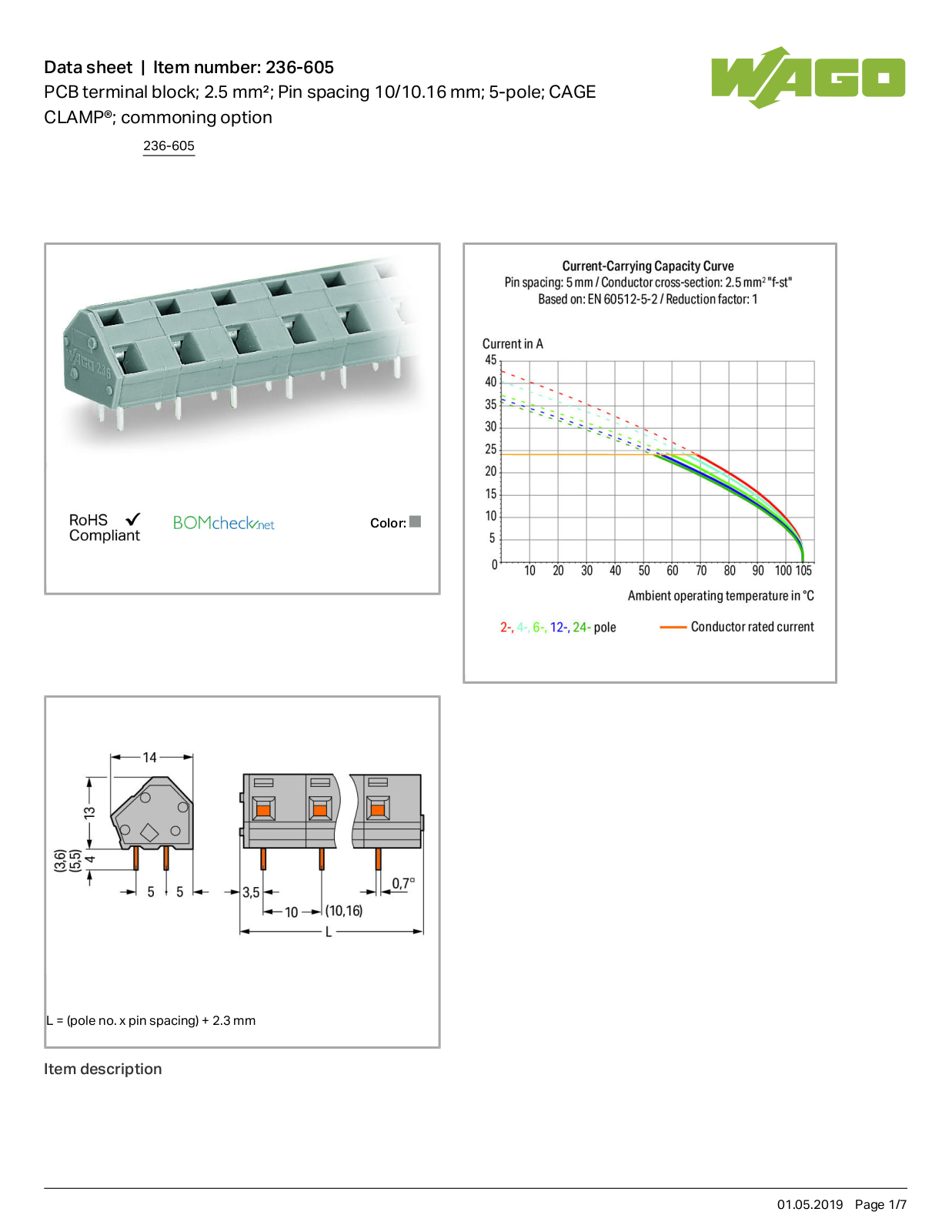 Wago 236-605 Data Sheet