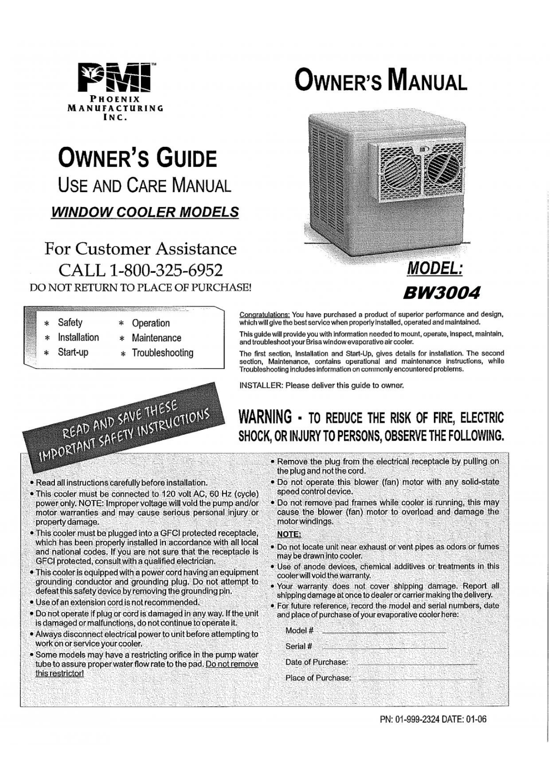 Brisa BW3004 User Manual