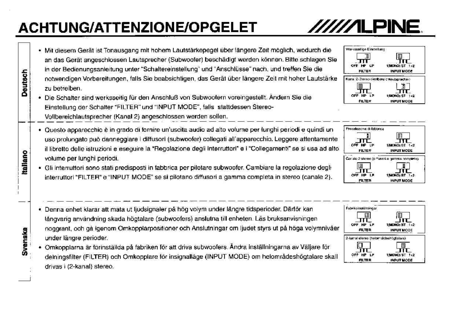 Alpine MRV-1507 User notes