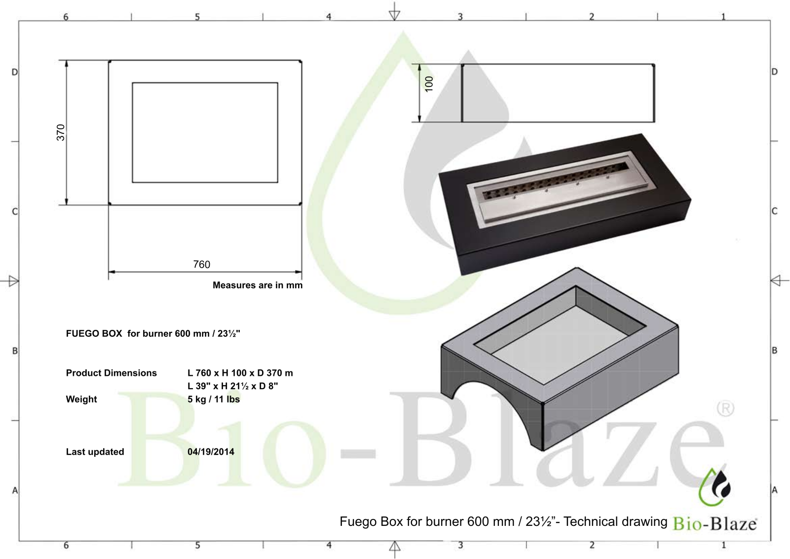 Bio-Blaze BBFBB60 Technical Drawing - ManualMachine.com