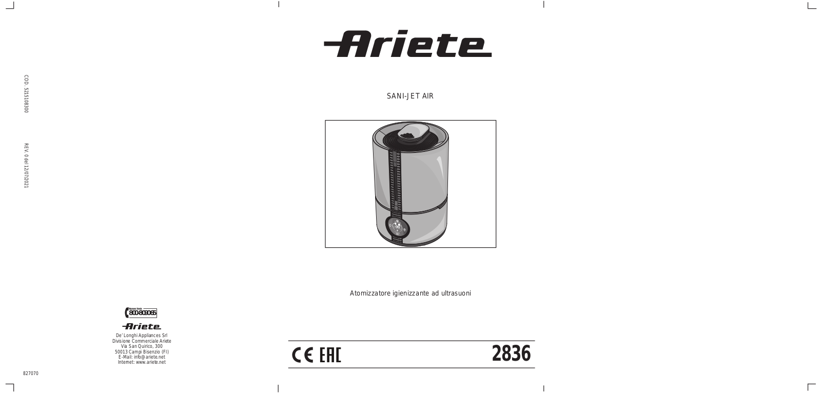 Ariete 2836 User guide - ManualMachine.com