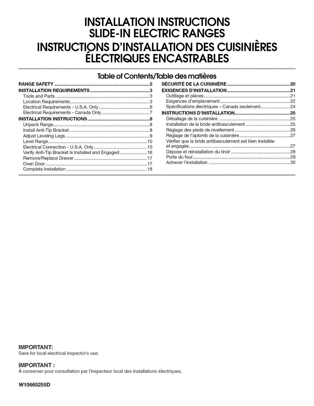 Maytag WEE760H0DS0, WEE760H0DE0, WEE745H0FS0, WEE730H0DB0, WEE730H0DS0 Installation Guide