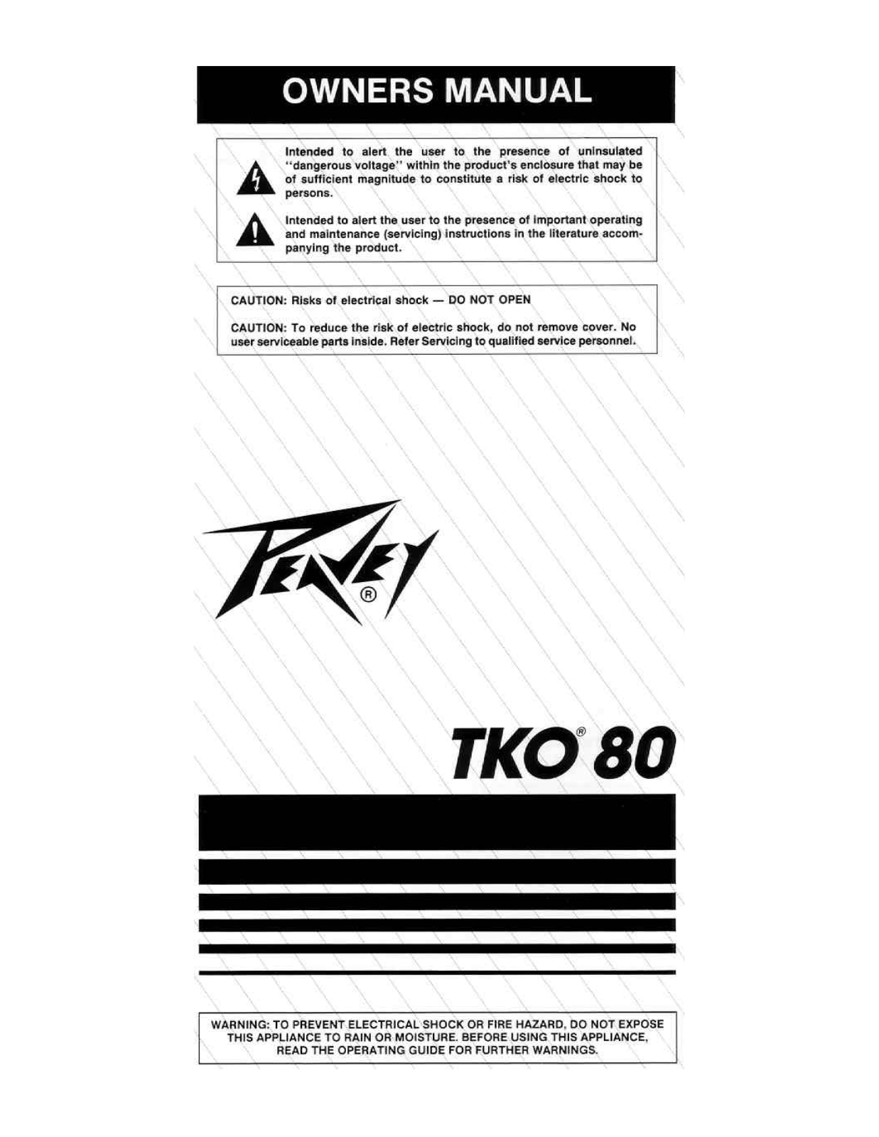 Peavey TKO 80 Owners Manual