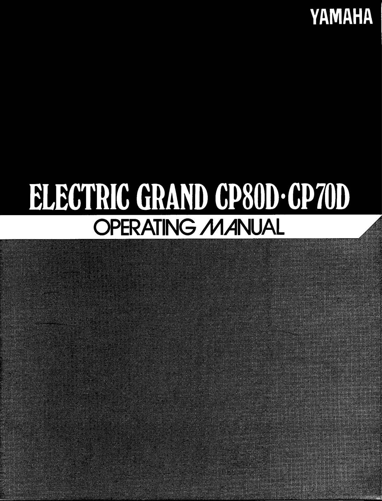 Yamaha CP-70D, CP-80D Owner's Manual