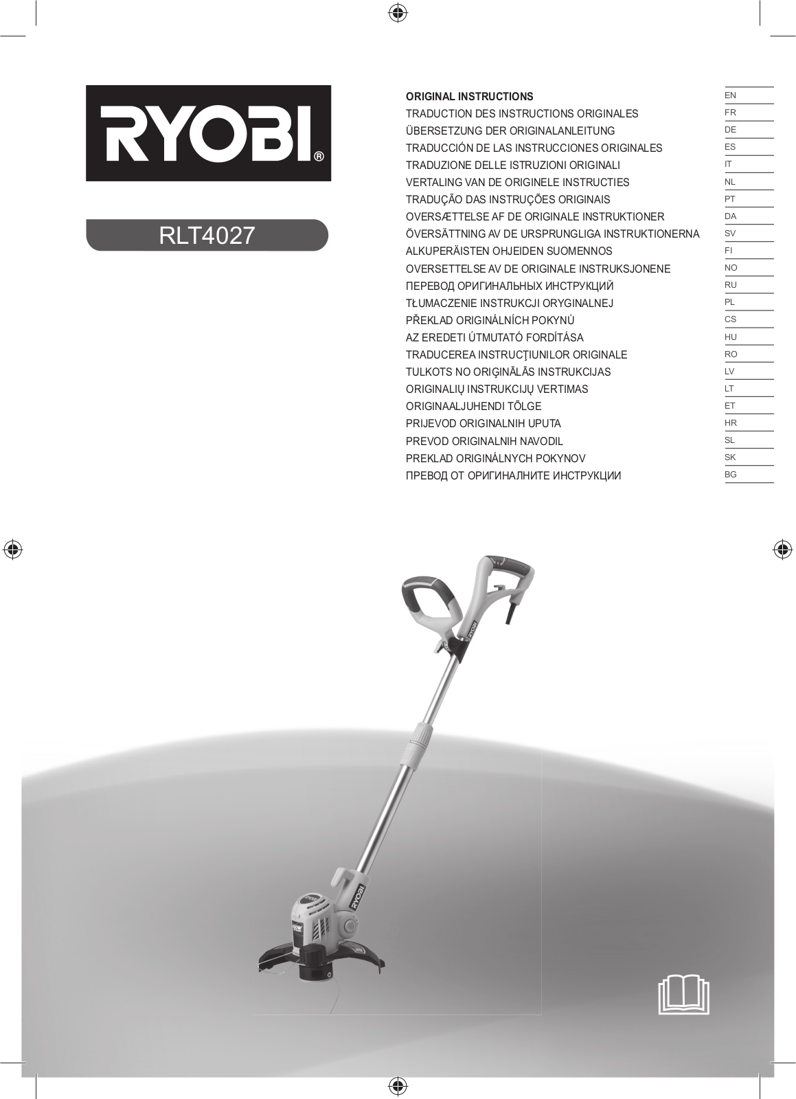 Ryobi RLT4027 ORIGINAL INSTRUCTIONS