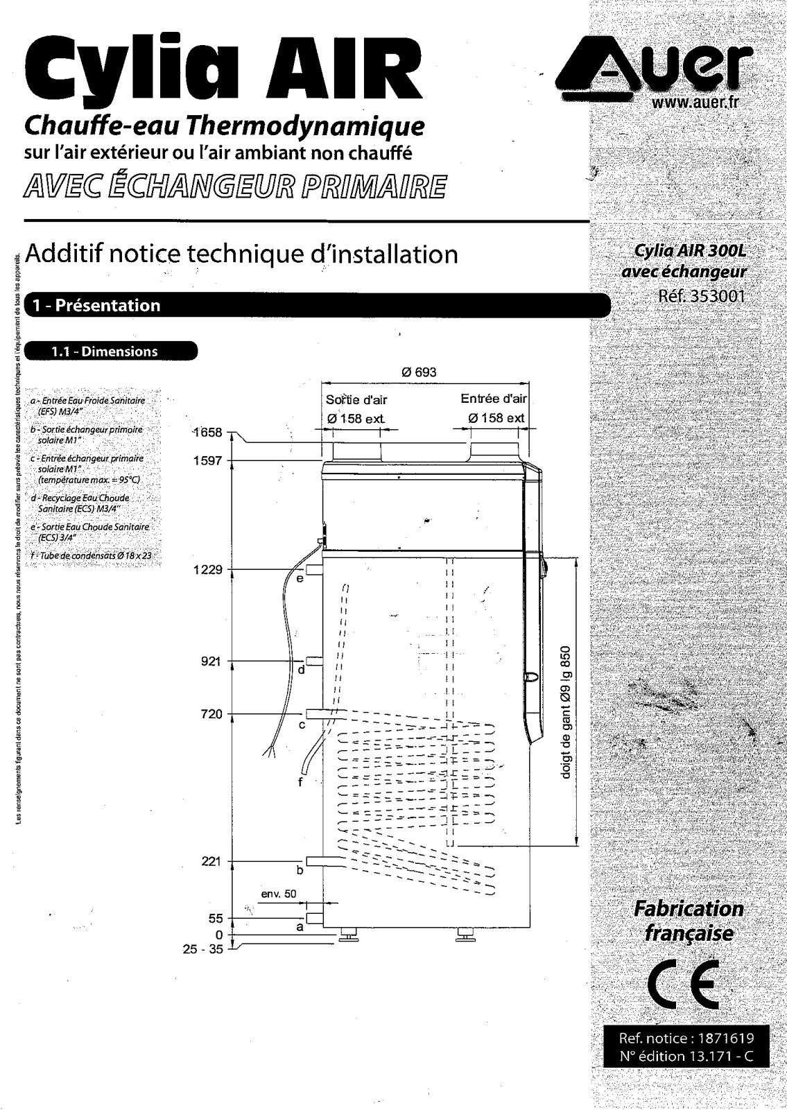 AUER Cylia air 300L User Manual