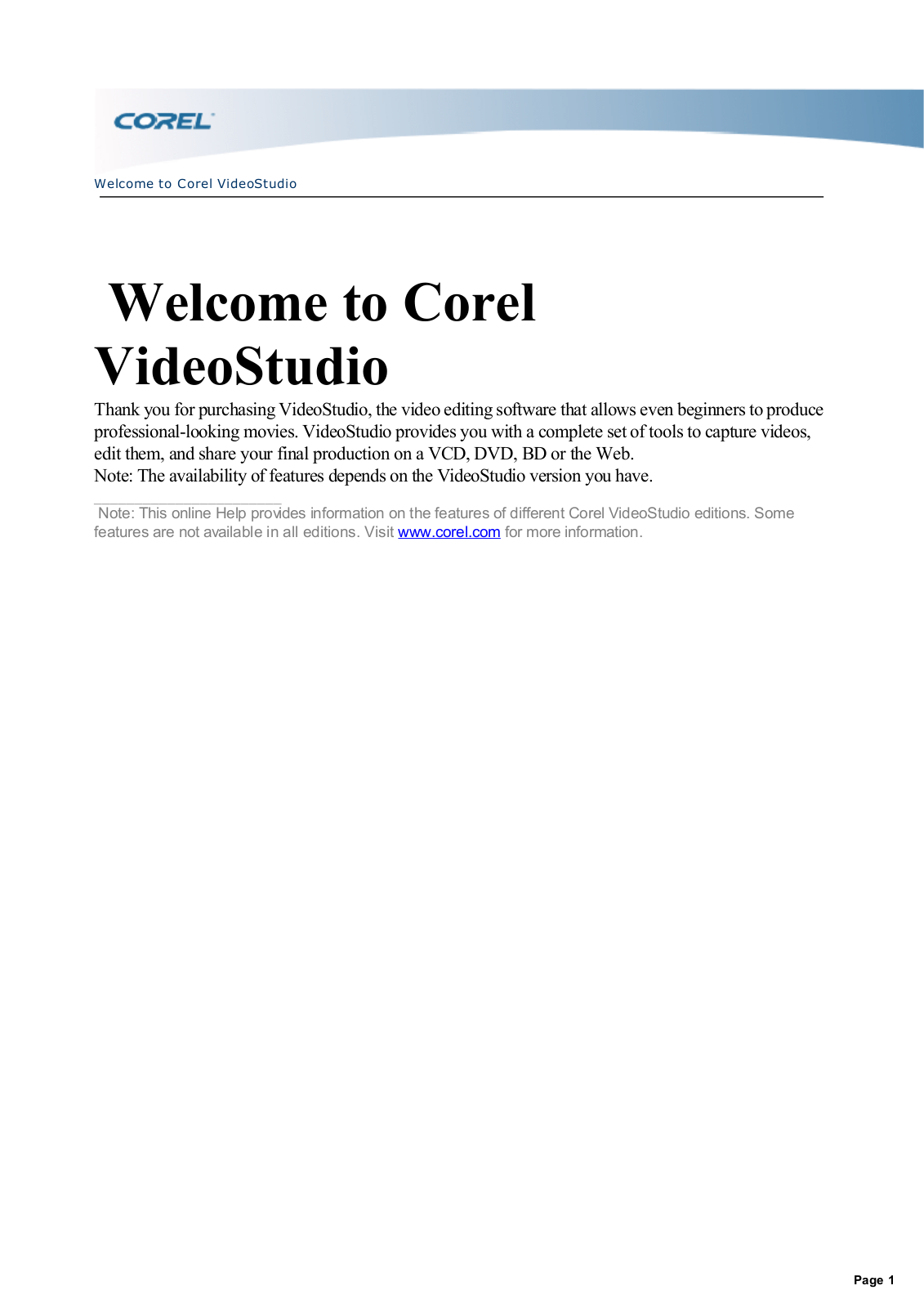 Corel VideoStudio Pro - X2 Instruction Manual