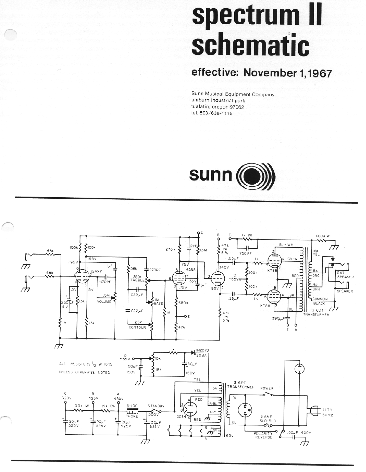 Sunn spectrum ii schematic - ManualMachine.com